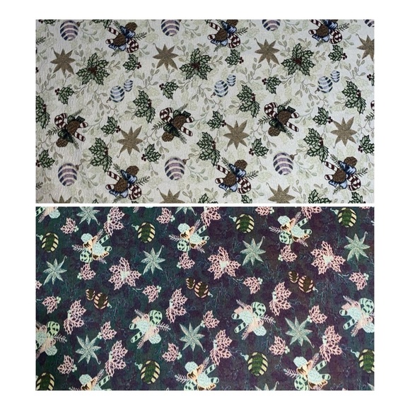 Vintage Christmas Matelassé Holly Leaves & Berries Holiday Table Cloth 63.6”L - Picture 1 of 13
